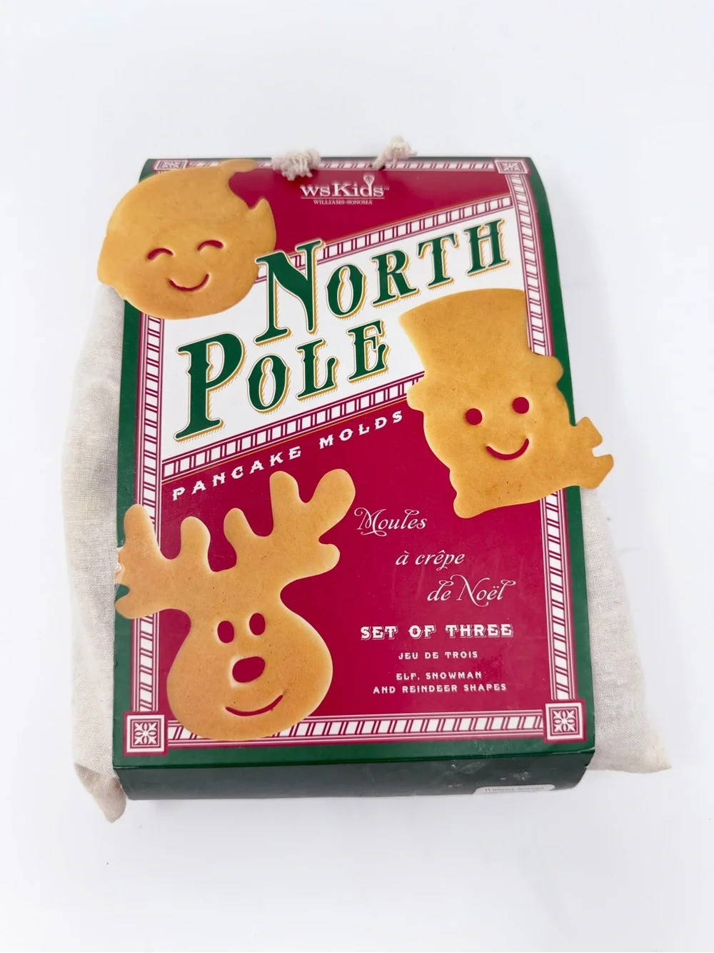 Williams Sonoma Kids North Pole Pancake Molds Elf Snowman Reindeer